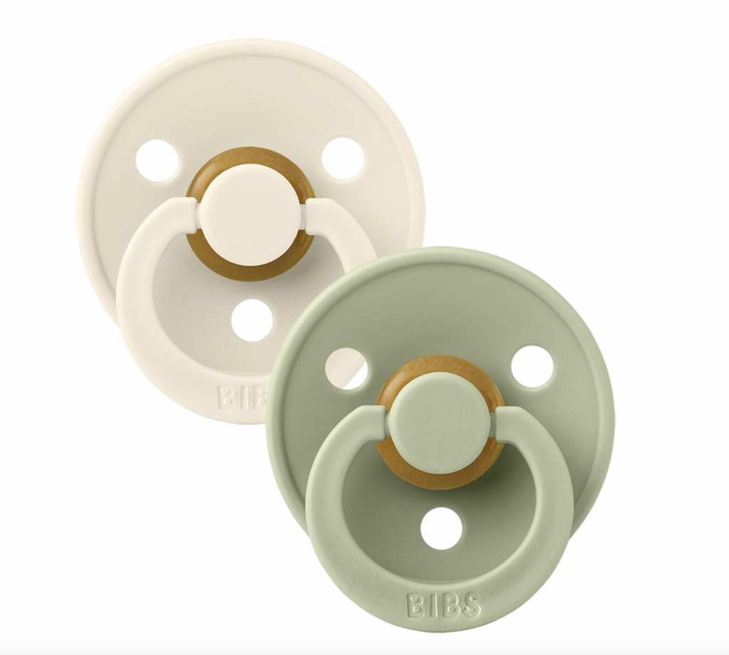 Bibs Pacifier 2 pack Ivory / Sage Size 2 (6-18 months)
