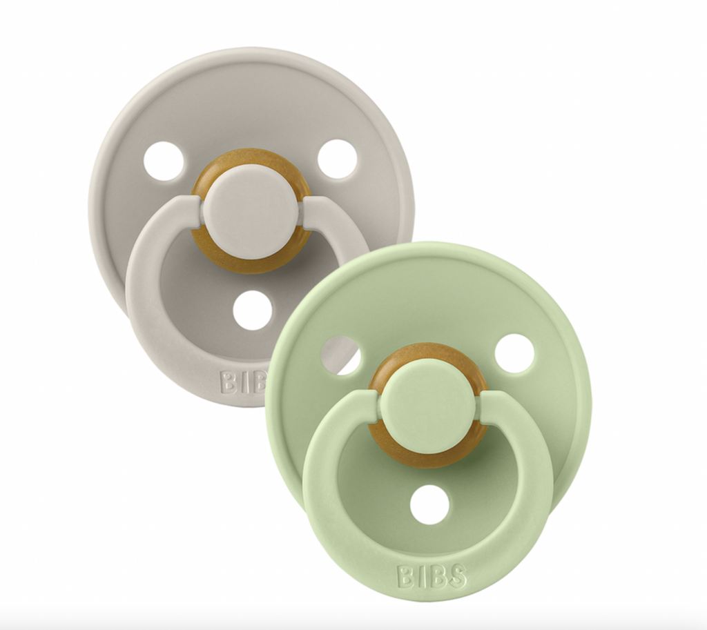 Bibs Pacifier 2 pack Sand / Pistachio Size 1 (0-6 months)