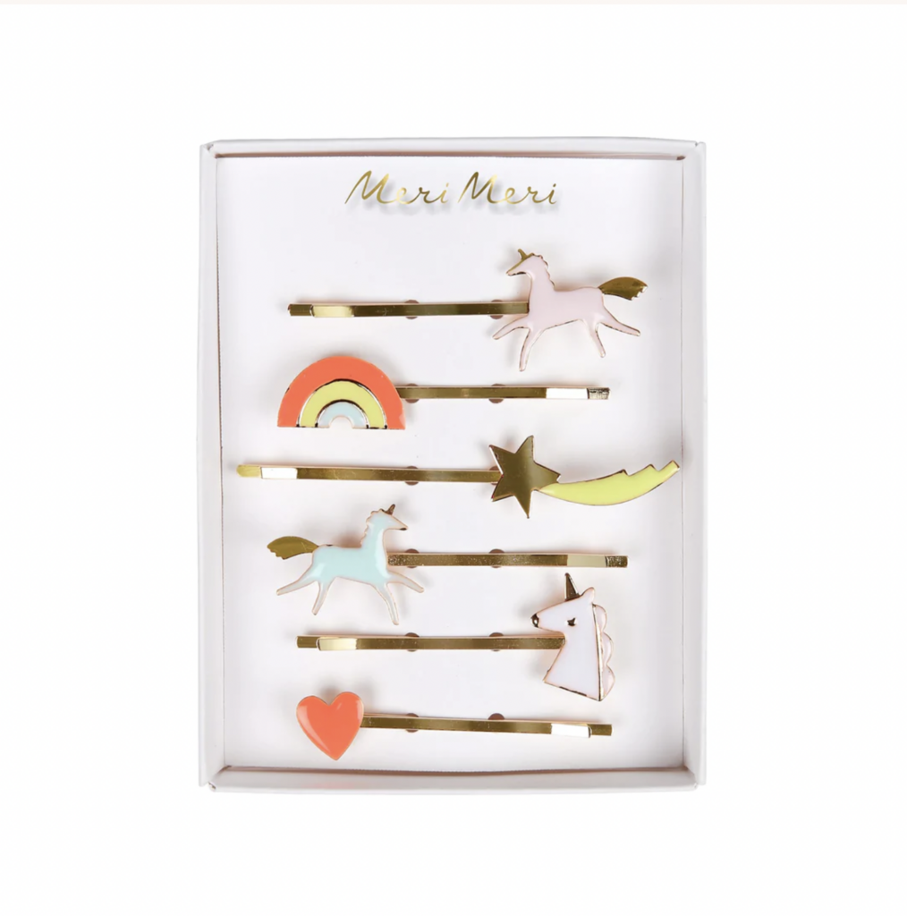 Unicorn Enamel Hair Slides (x 6)