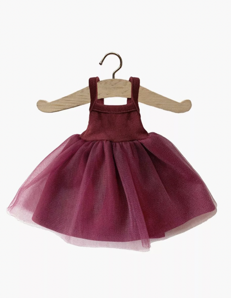 Burgundy Dress Tutu For Las Amigas Dolls
