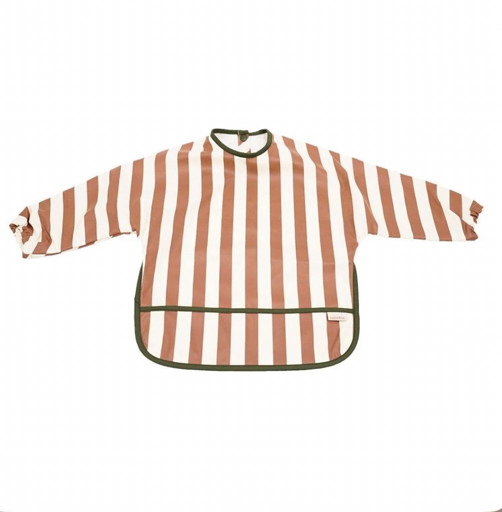 Dinner Smock Bib Long Sleeve - stripes Atlas and Tierra