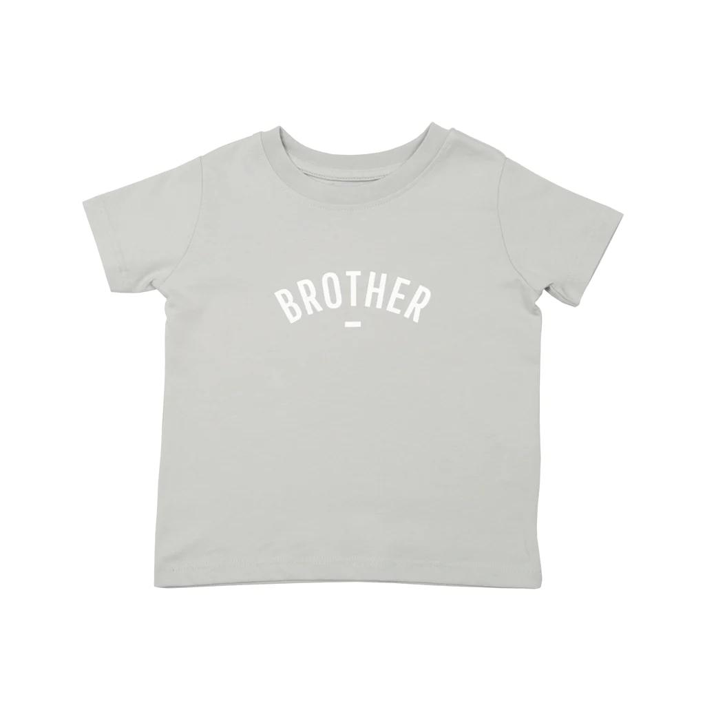 T-shirt 'BROTHER' - Pale Grey - sizes 5-6 and 6-7yo