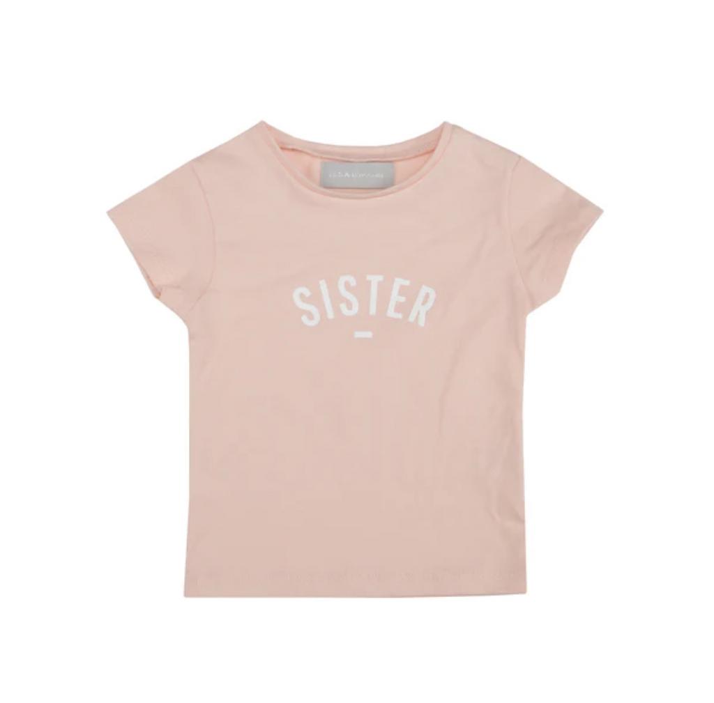 T-shirt 'SISTER' - Blush - size 2y, 4y
