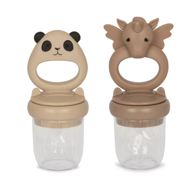 2 Pack Fruit Feeding Pacifier Panda and Unicorn - SHELL/BLUSH