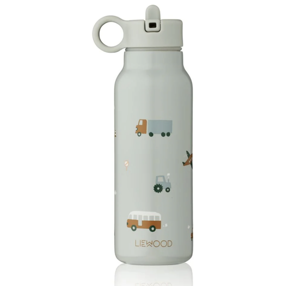 Falk Dream / Ecru Thermo Water Bottle 350 ml - Vehicles/dove blue mix