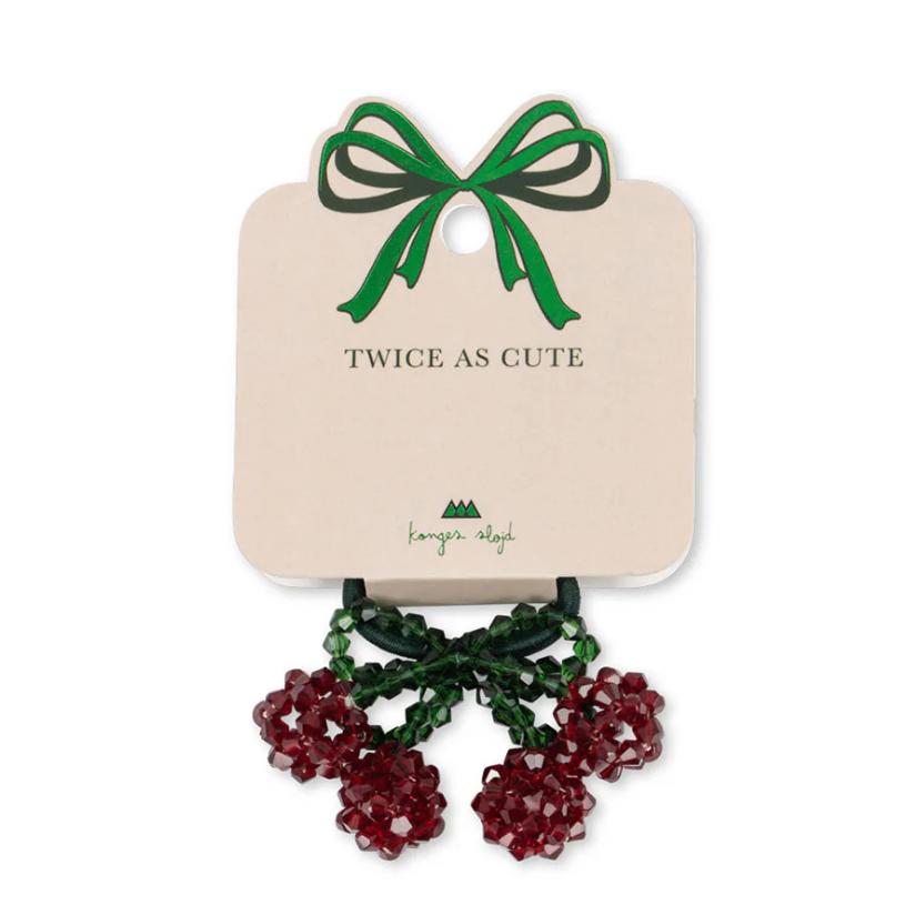 Hair elastic Cherry duo pack - Red/Glitter