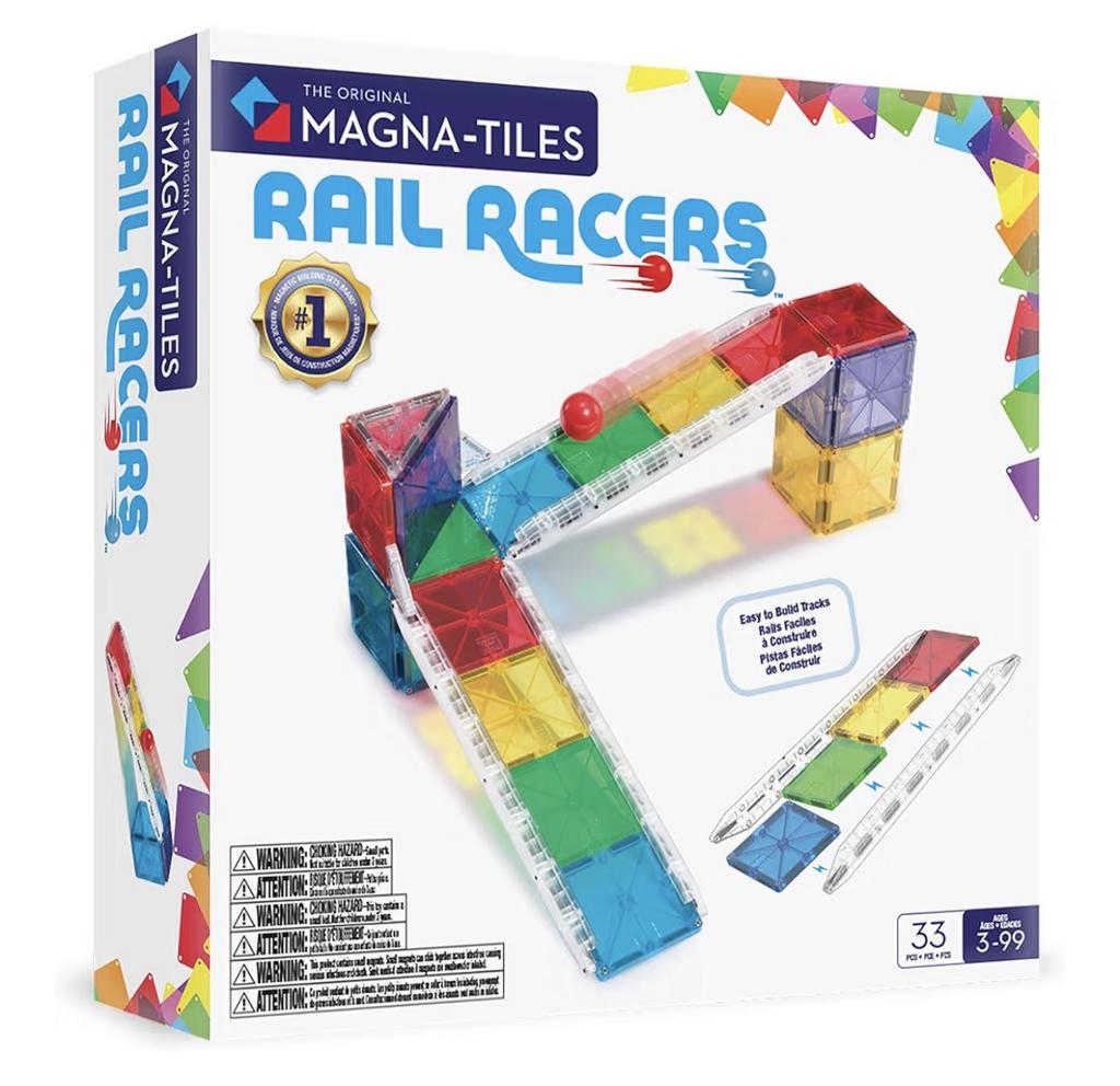 MAGNA-TILES Magnetic Building Rail Racers Deluxe - 90-Piece