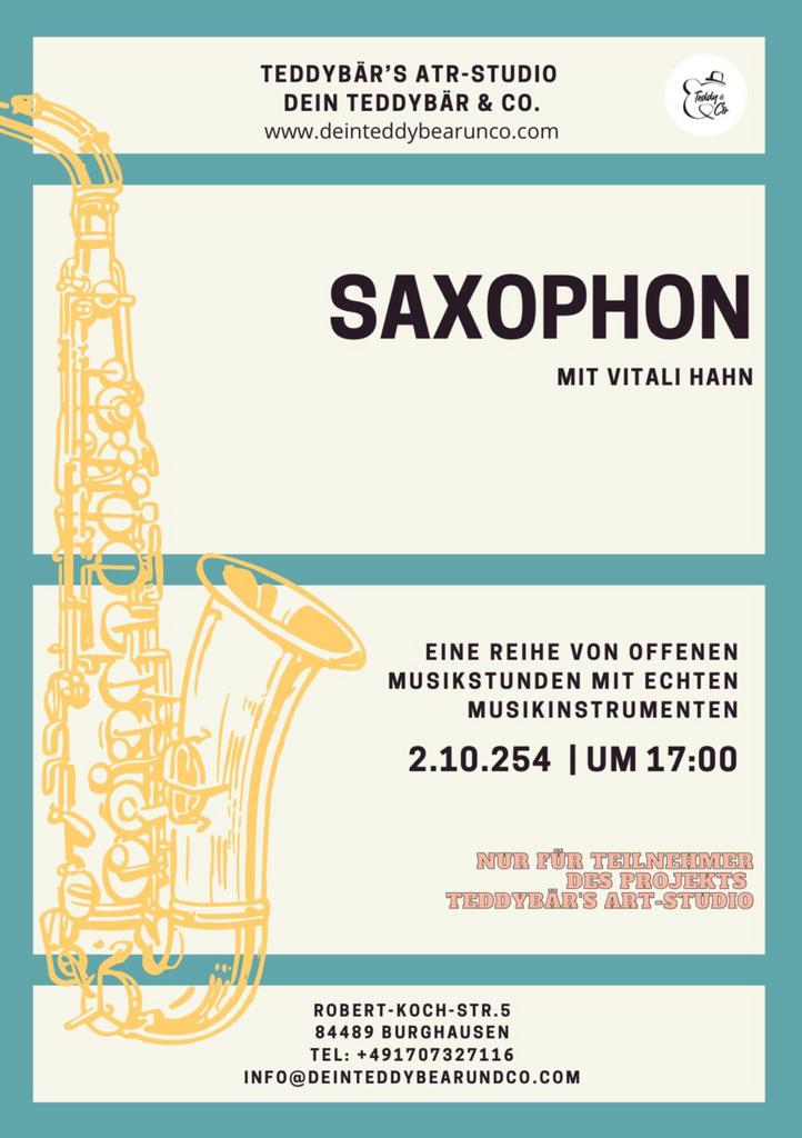 Musik Stunde mit Saxophon