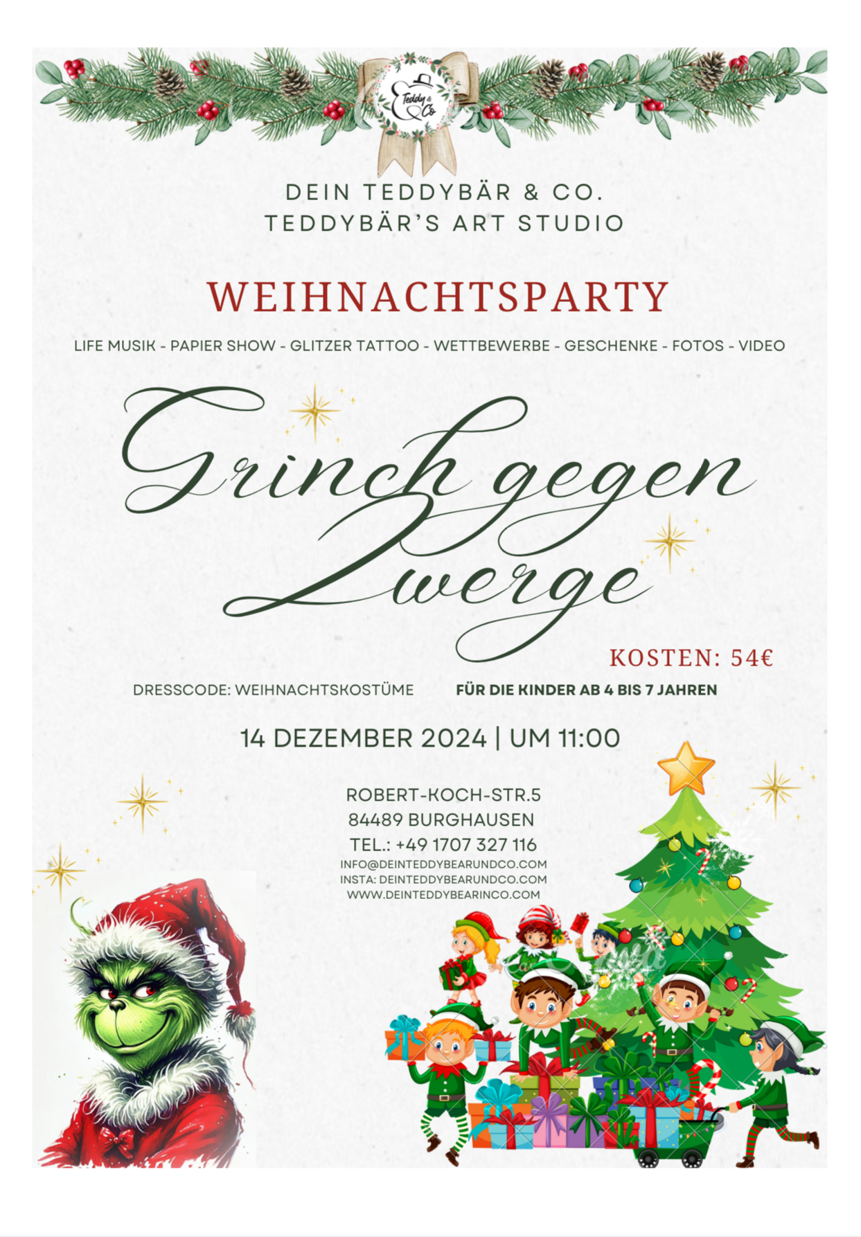 Weinachtsparty "Grinch gegen Zwerge" 14.12.24 um 11-00