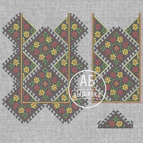 Дизайн машинной вышивки крестом для женской вышиванки Желто-красные розы