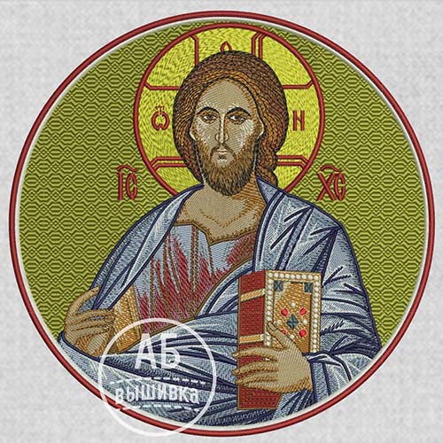 Дизайн машинной вышивки иконы Вседержитель