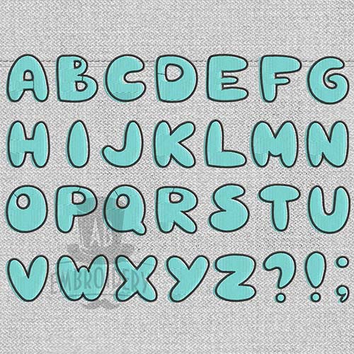 Дизайн машинной вышивки латинский алфавит Baby bubble
