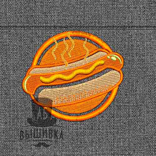 Дизайн машинной вышивки нашивки Хот-Дог 1