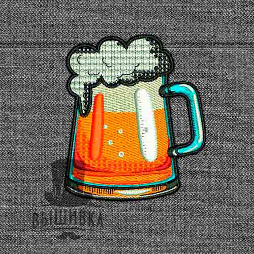 Дизайн машинной вышивки поп арт нашивки Пиво