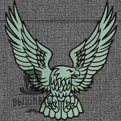Дизайн машинной вышивки Орел в трех размерах