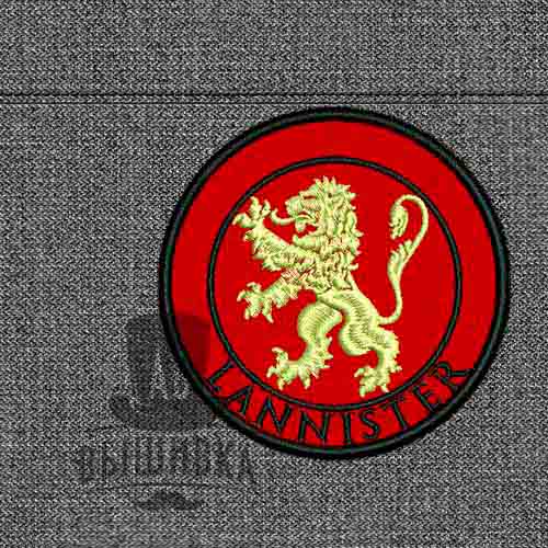 Дизайн машинной вышивки нашивки Герб Ланнистер Lannister