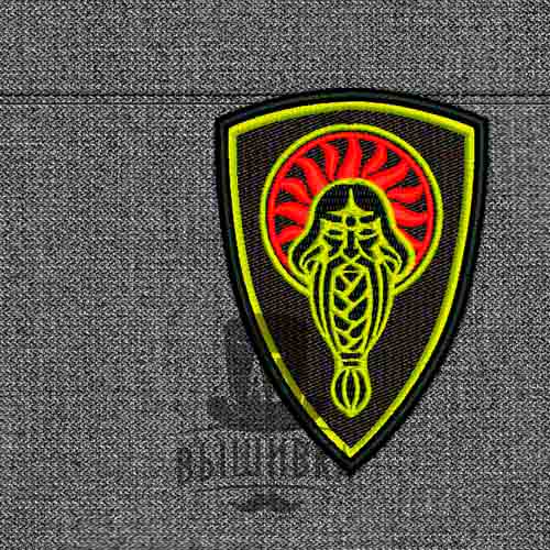 Дизайн машинной вышивки нашивки Даждьбог