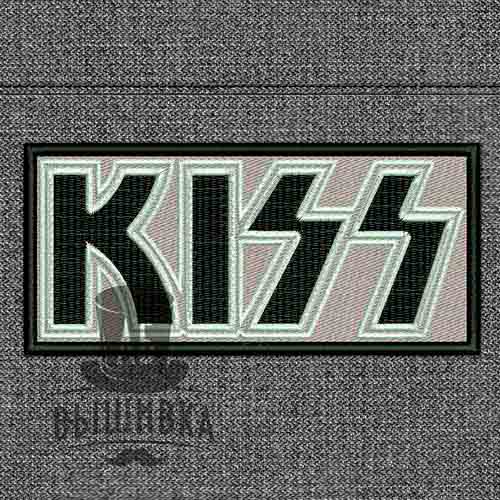 Дизайн машинной вышивки нашивки логотип рок-группы Kiss
