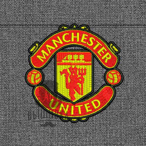 Дизайн машинной вышивки нашивки футбольного клуба Манчестер Юнайтед Manchester United 8 см