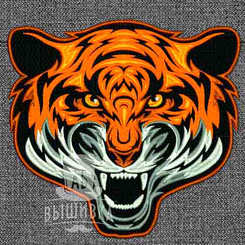 Дизайн машинной вышивки Тигр в двух размерах