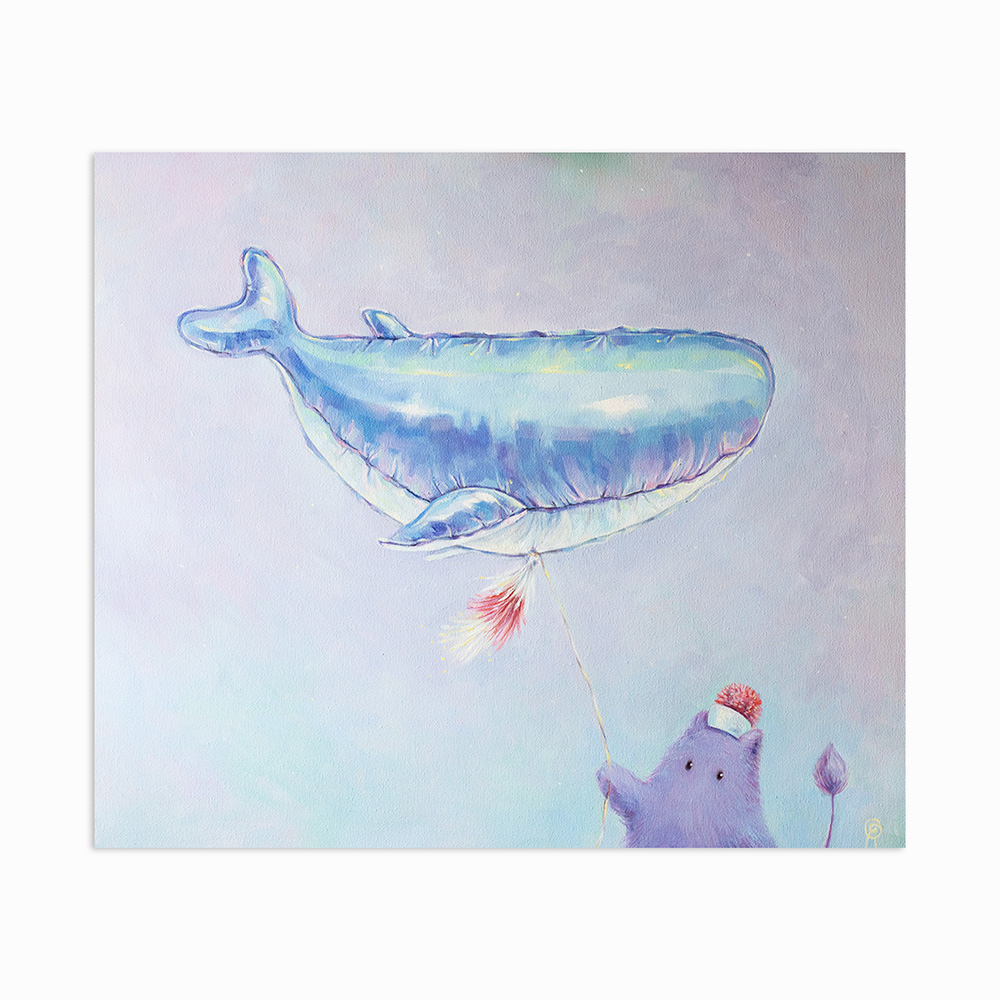 "My wish balloon. My Whale" 60x70 cm