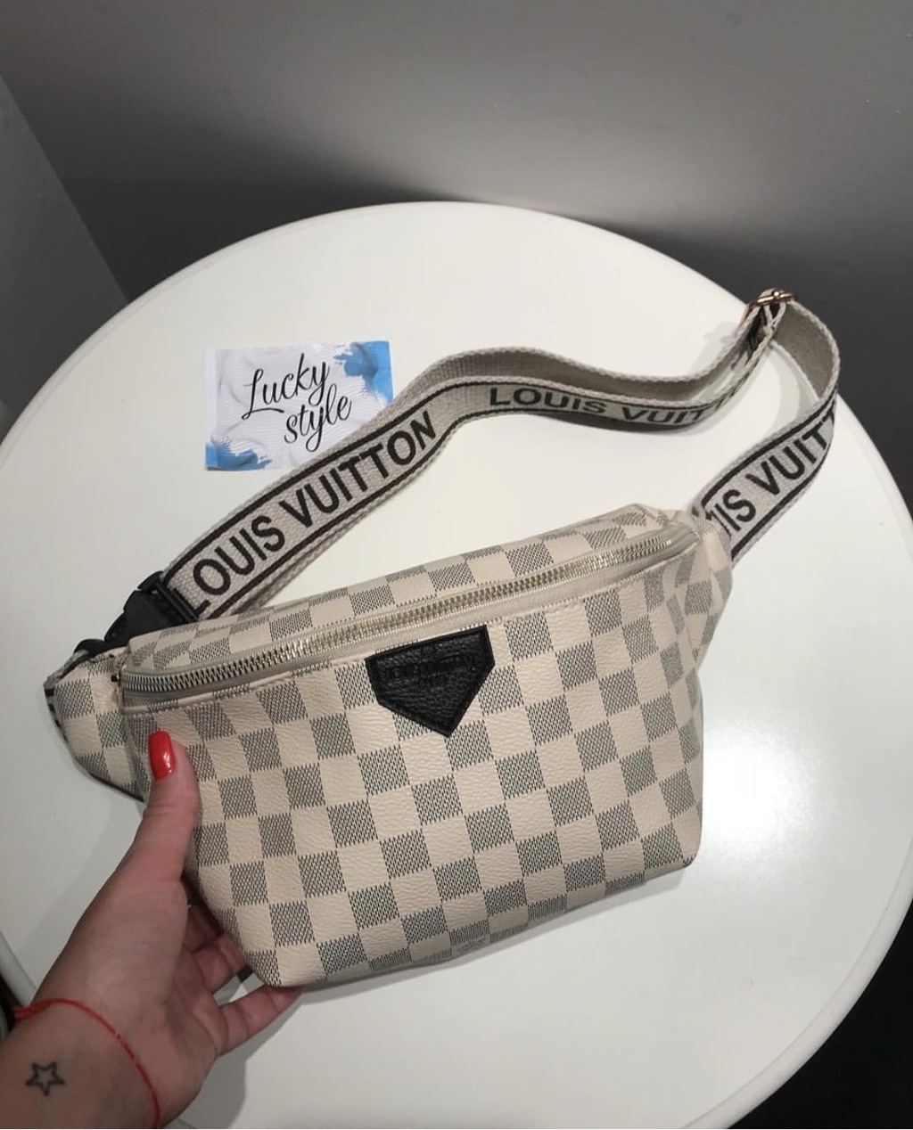 поясная сумка Белая Louis Vuitton Шашки 3593