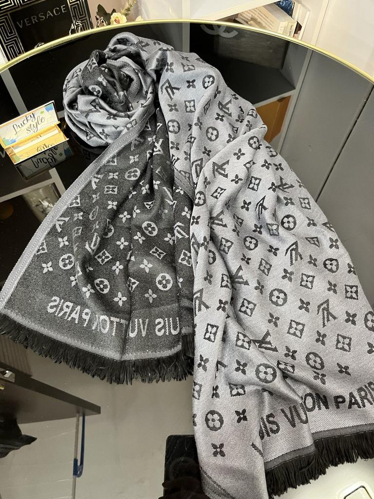 Шаль Silver Louis Vuitton Cерая 2858