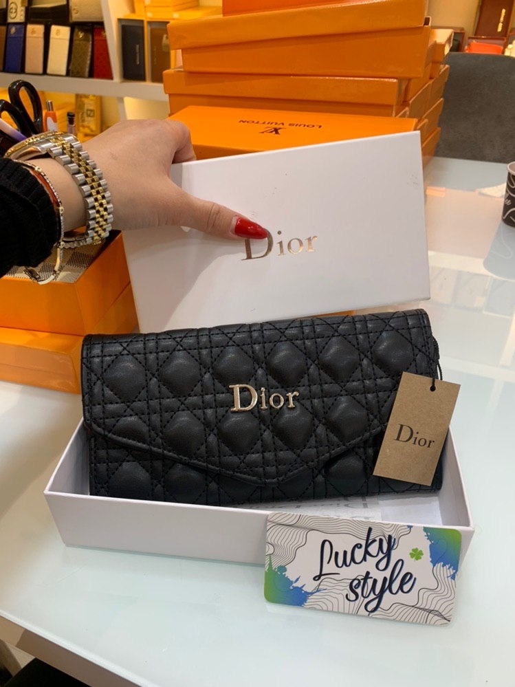 Кошелек Lady Dior black + коробка Dior 2811