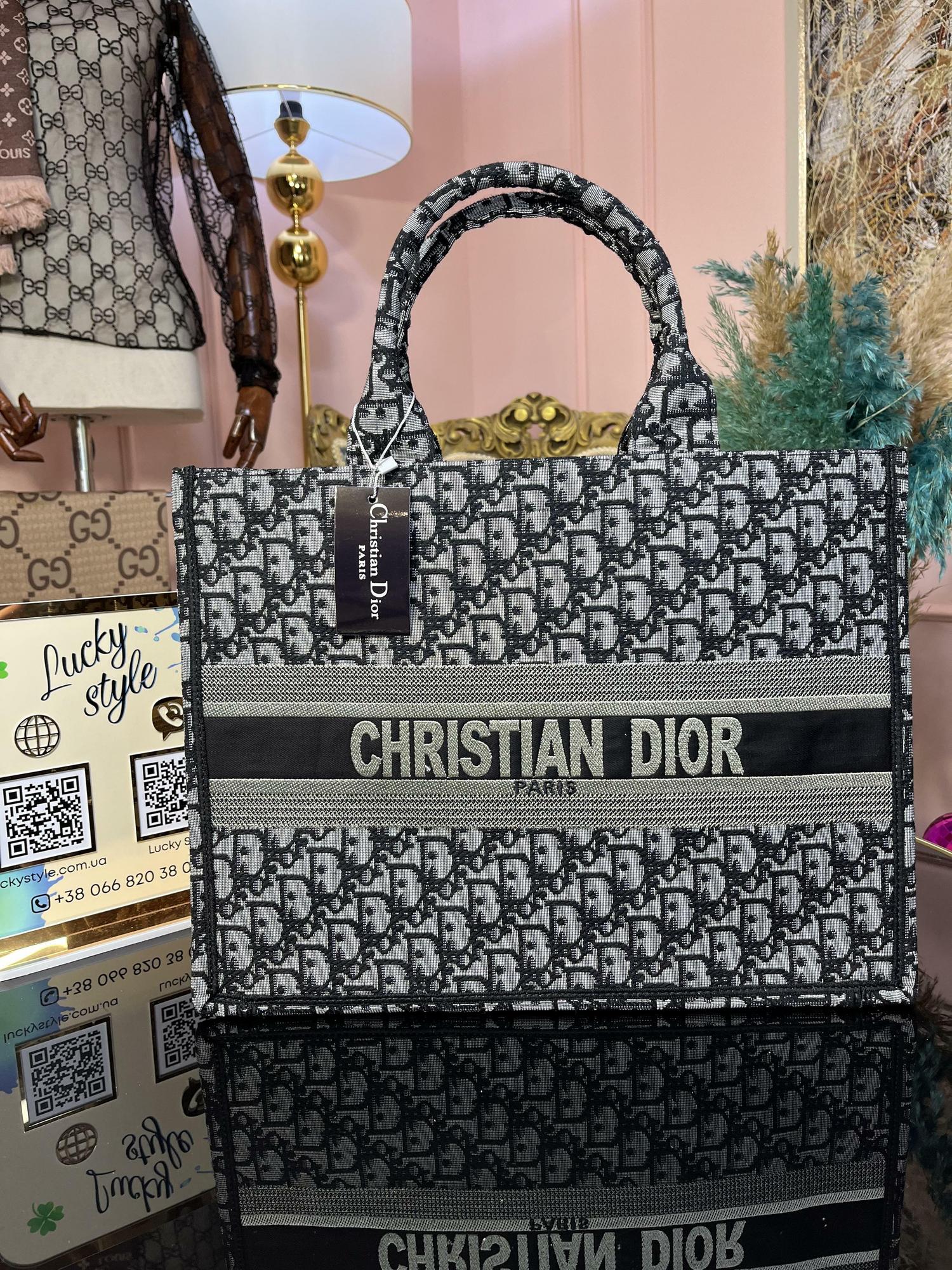 Серый Dior Shopper Classic шоппер Диор 1337
