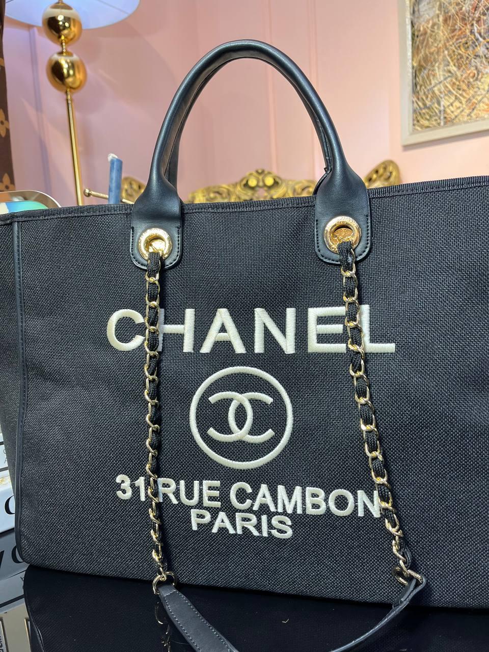 Сумки великі > Chanel black shopper bag Шанель шоппер чёрный на
