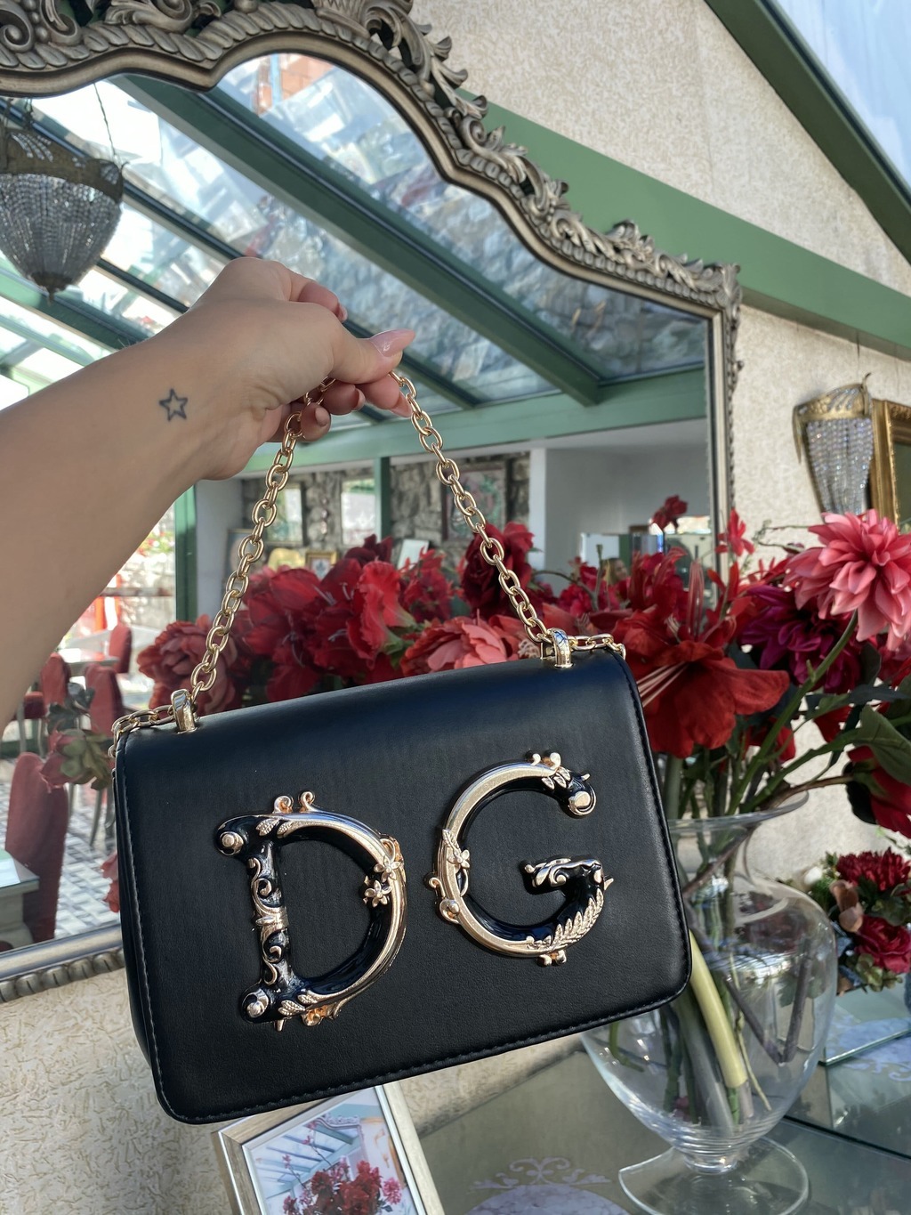 Сумка DG чёрная на цепочке 51211