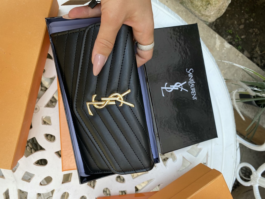Кошелёк YSL чёрный +коробка бренд 51237