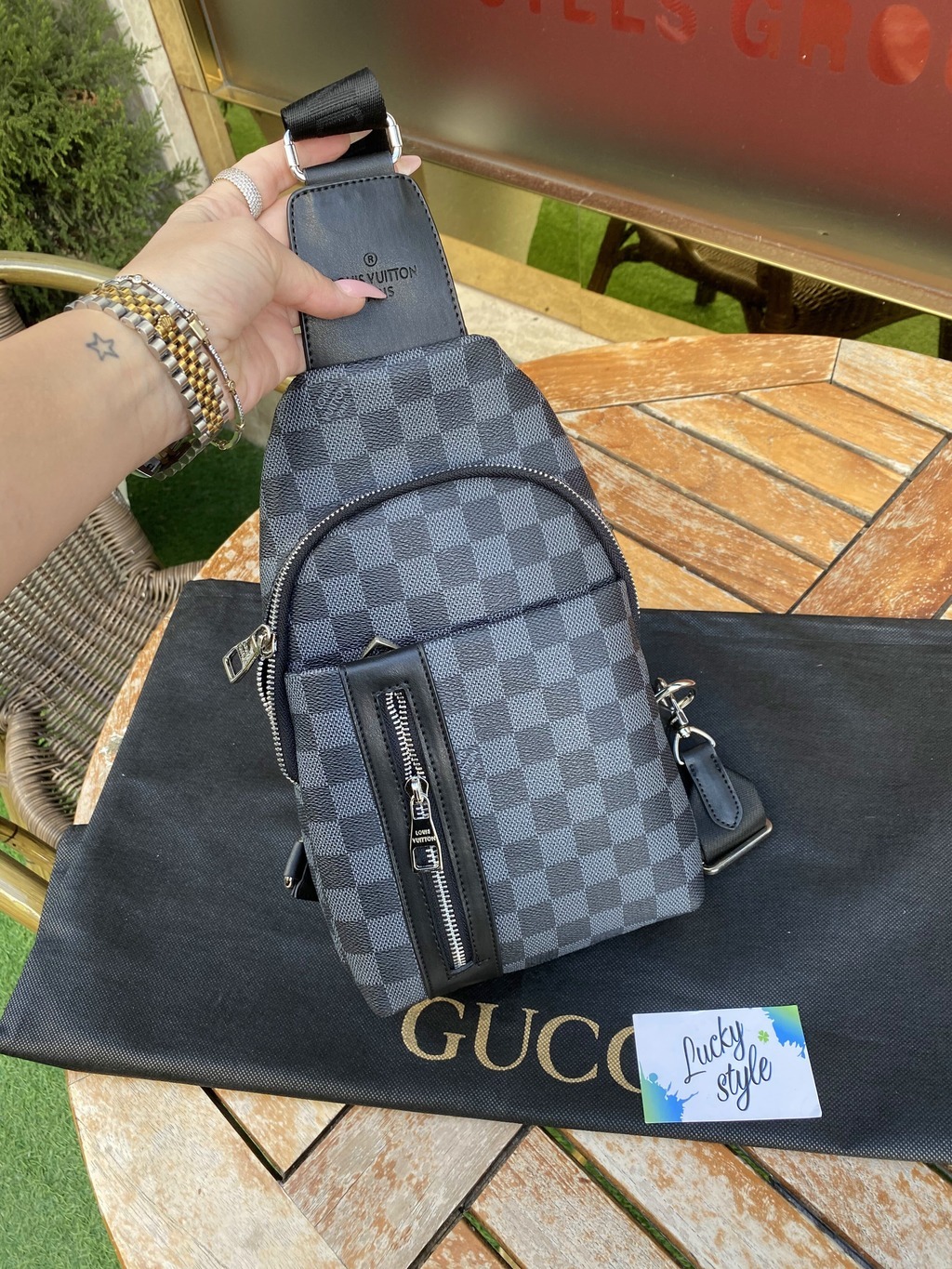 Сумка поясная мужская через плечо с внешним карманом Louis Vuitton luxe 51269