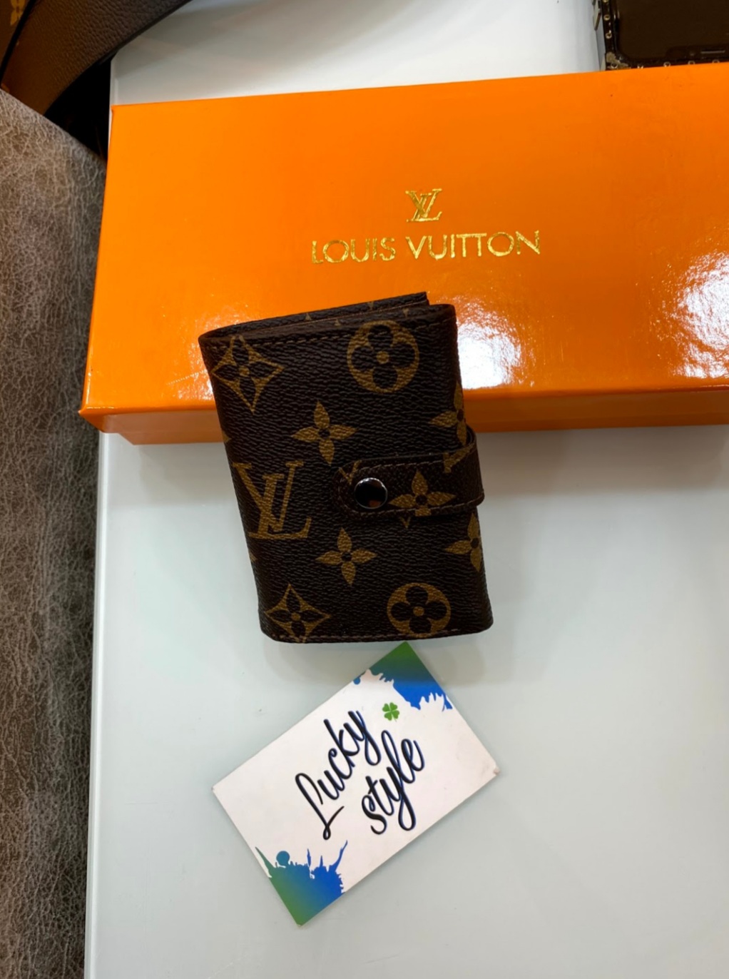 Портмоне LV classic monogram с выдвижным механизмом 60007