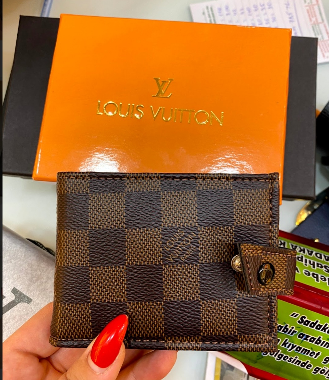 Портмоне Lv коричневая шашка new 60009