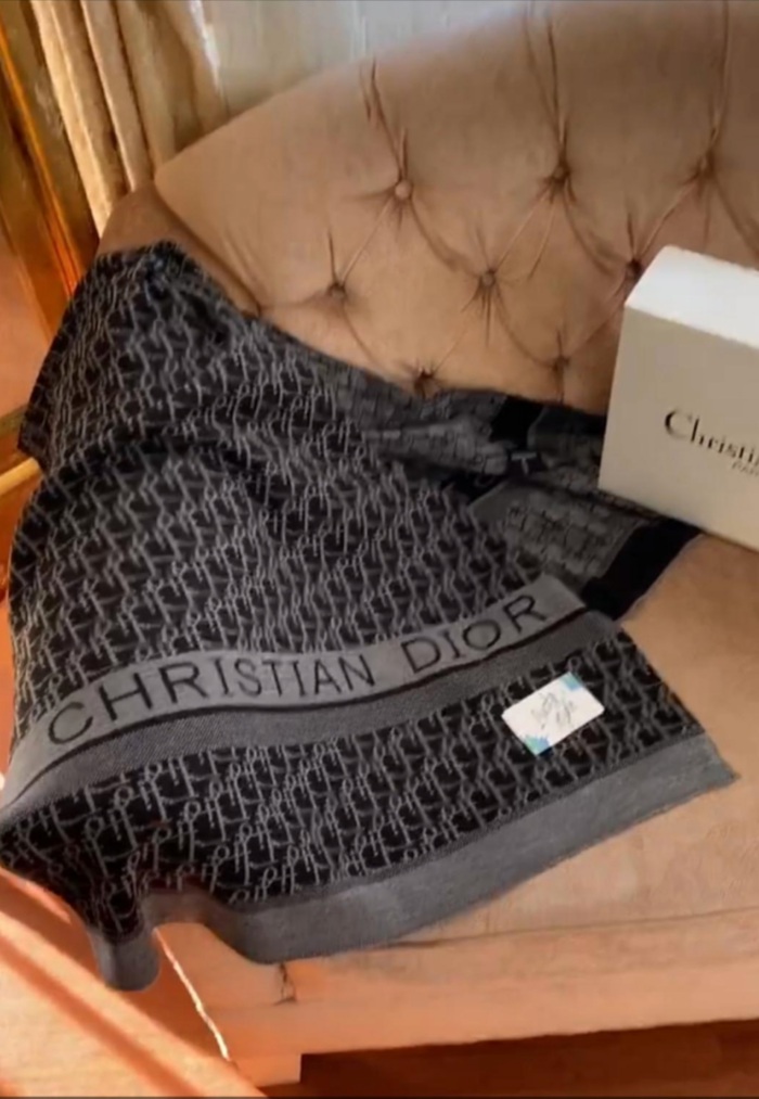 Шарф Dior серый унисекс 60037