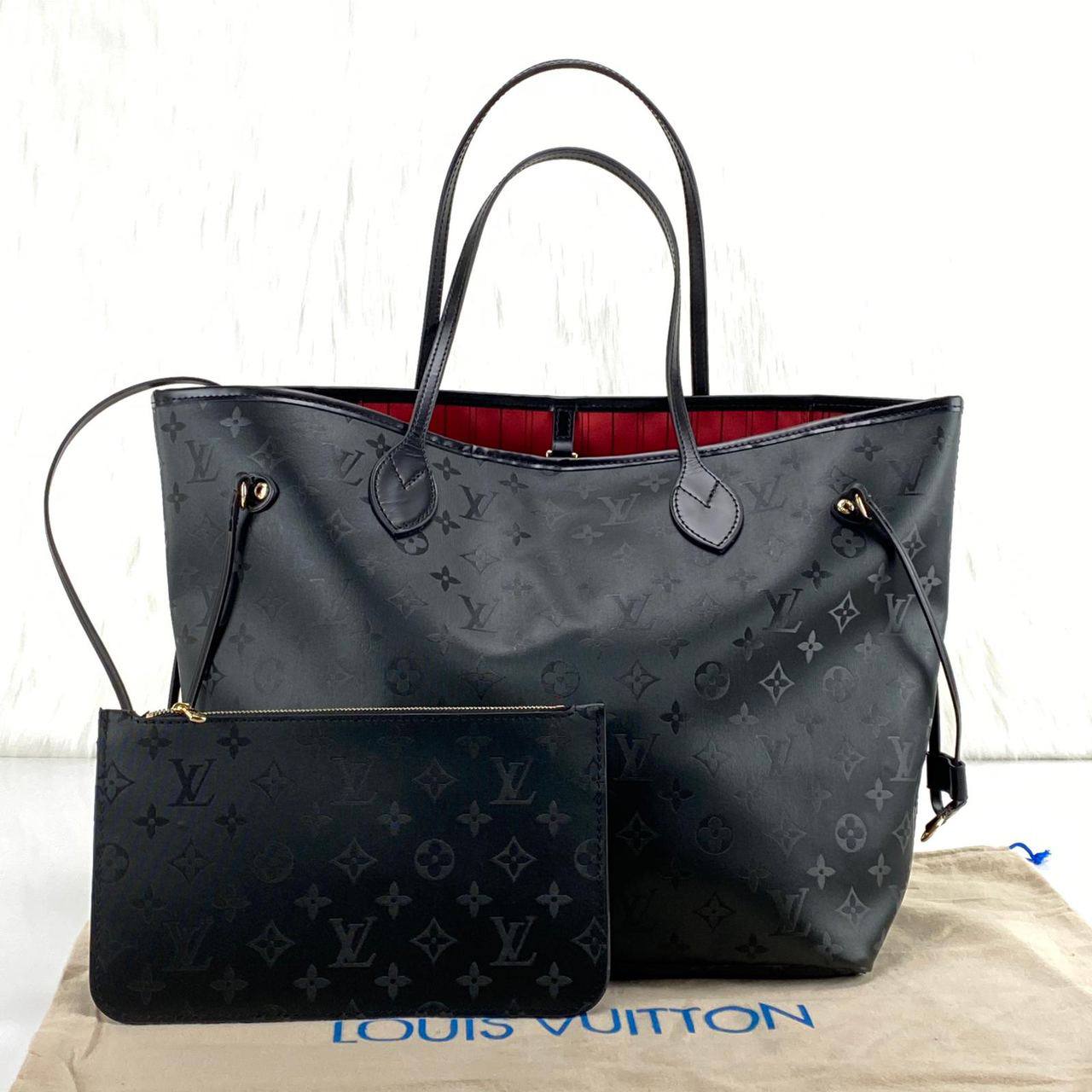 Сумка Neverfull titanium monogram black черная 036112