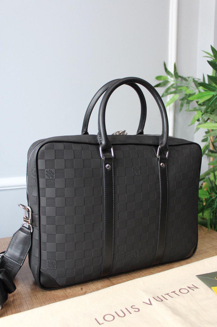 Сумка для ноутбука Louis Vuitton чёрная шашка 6009800