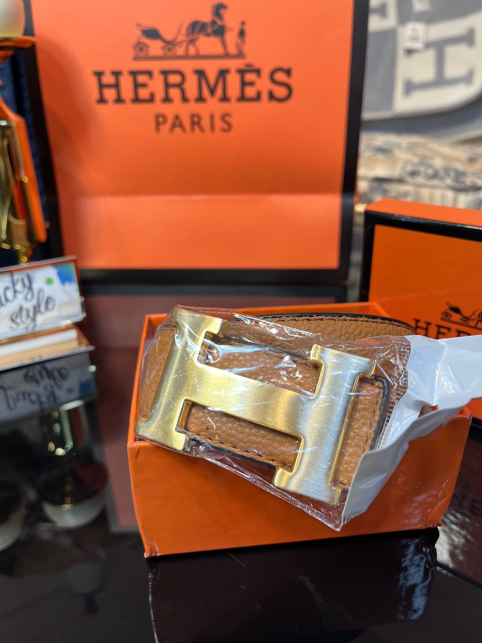 Ремень Hermes двухсторонний натуральная Кожа+коробка бренд 72828203