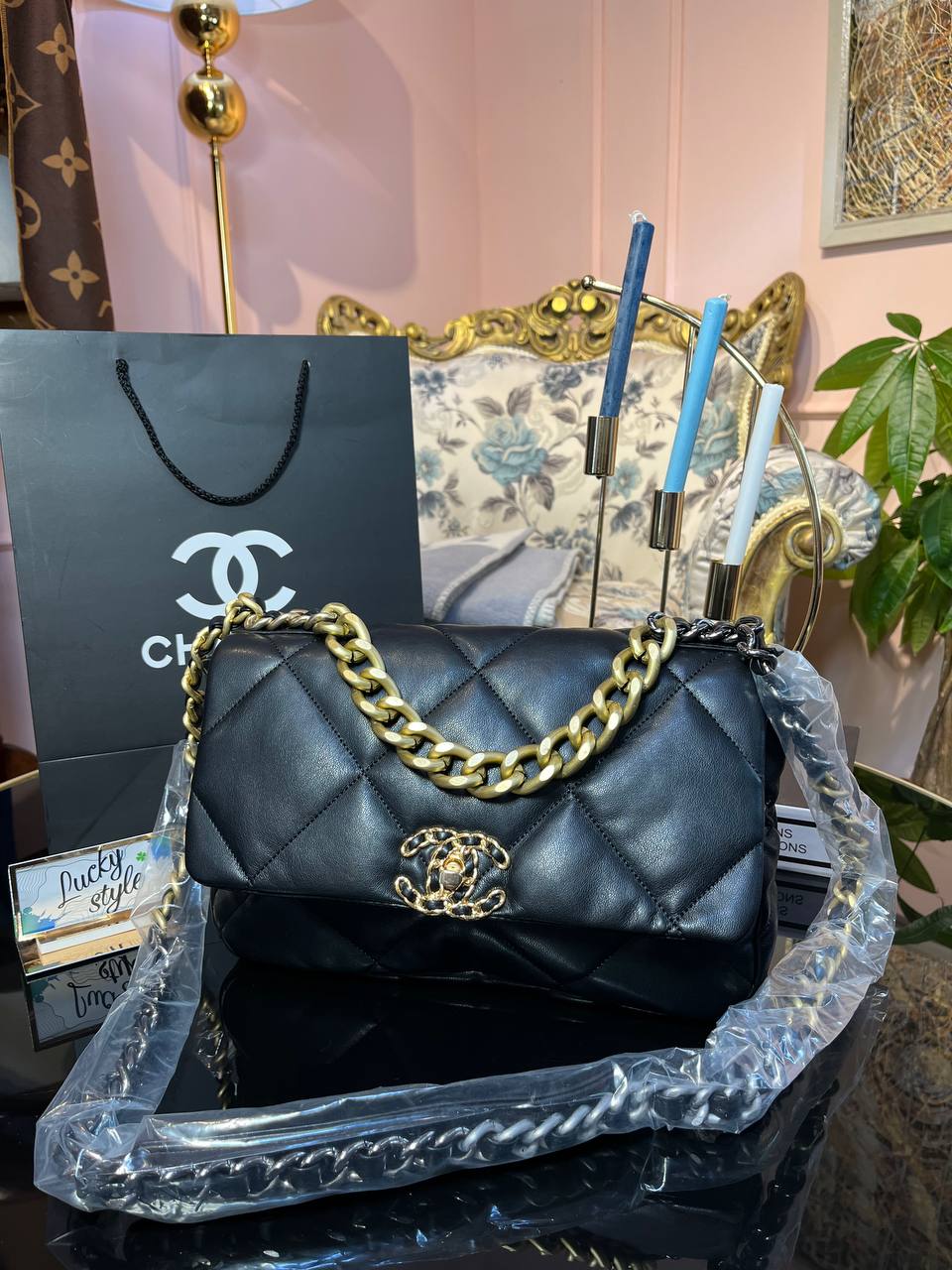 Chanel 19 чёрного  цвета 30 см + пыльник бренд 41241242156