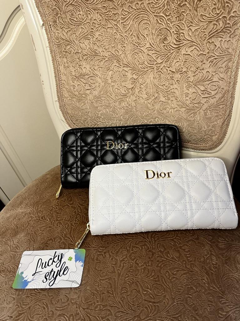 Кошелек Dior Classic белого цвета золотая фурнитура +коробка бренд 727272829