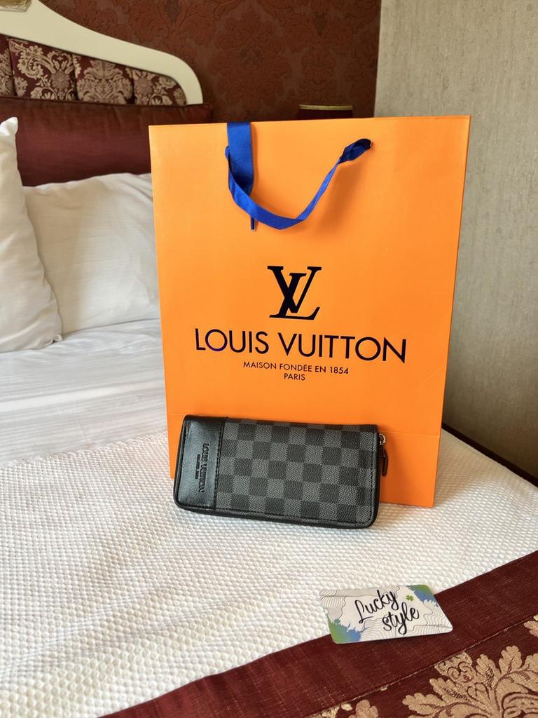 Портмоне кошелёк Louis Vuitton fortune серая шашка 5555171727