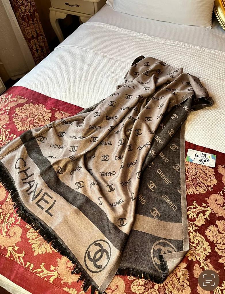 Шаль Chanel бронз +серая двухсторонняя 92847474