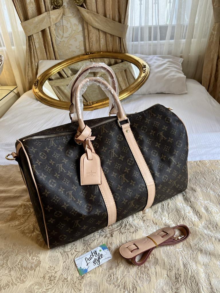 Сумка багажная -спорт Louis Vuitton с бежевыми ручками 52315