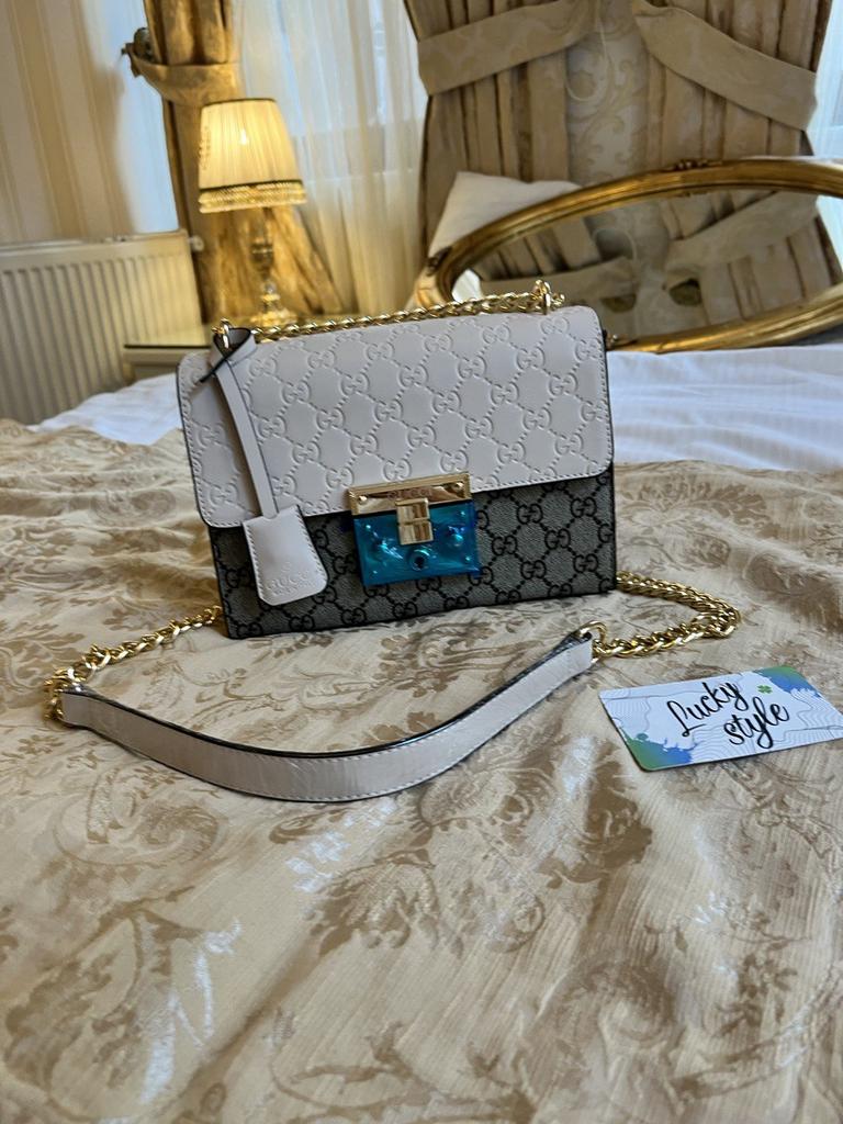 Сумка на плечо Padlock GG бежевая  544242