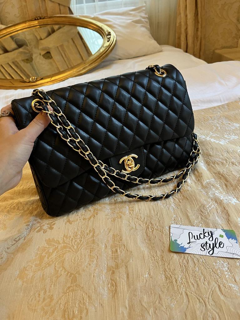 Chanel черная 30 см золотой фурнитура 421241421