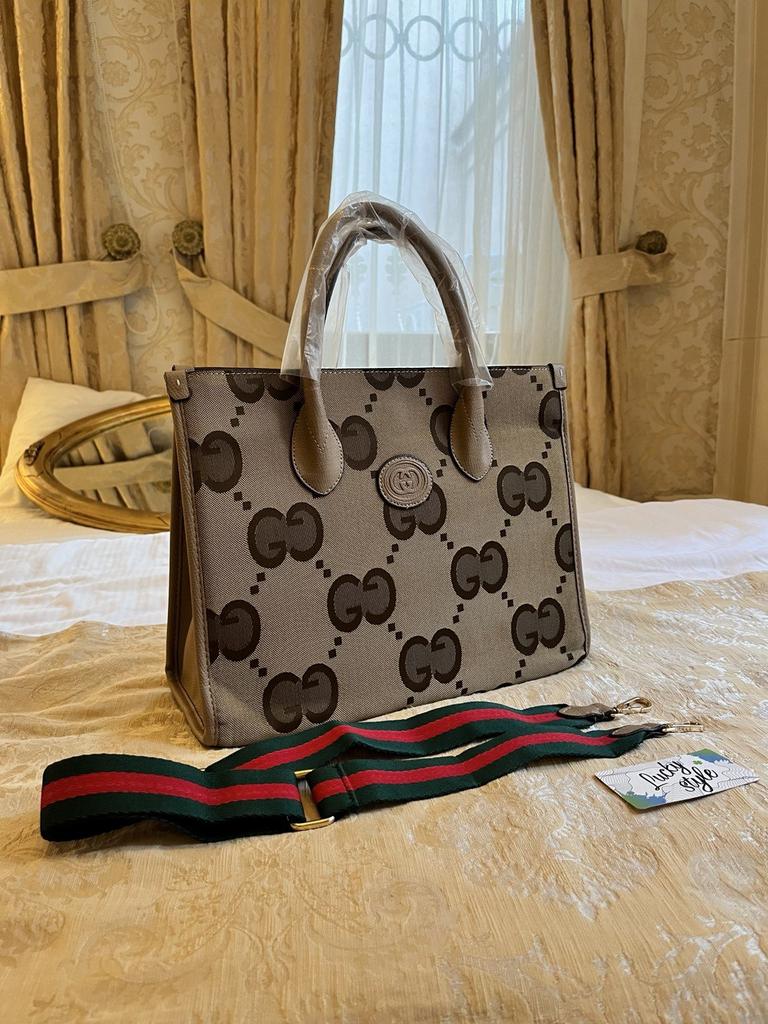 Гучи tote сумка большая бежевая 51325213