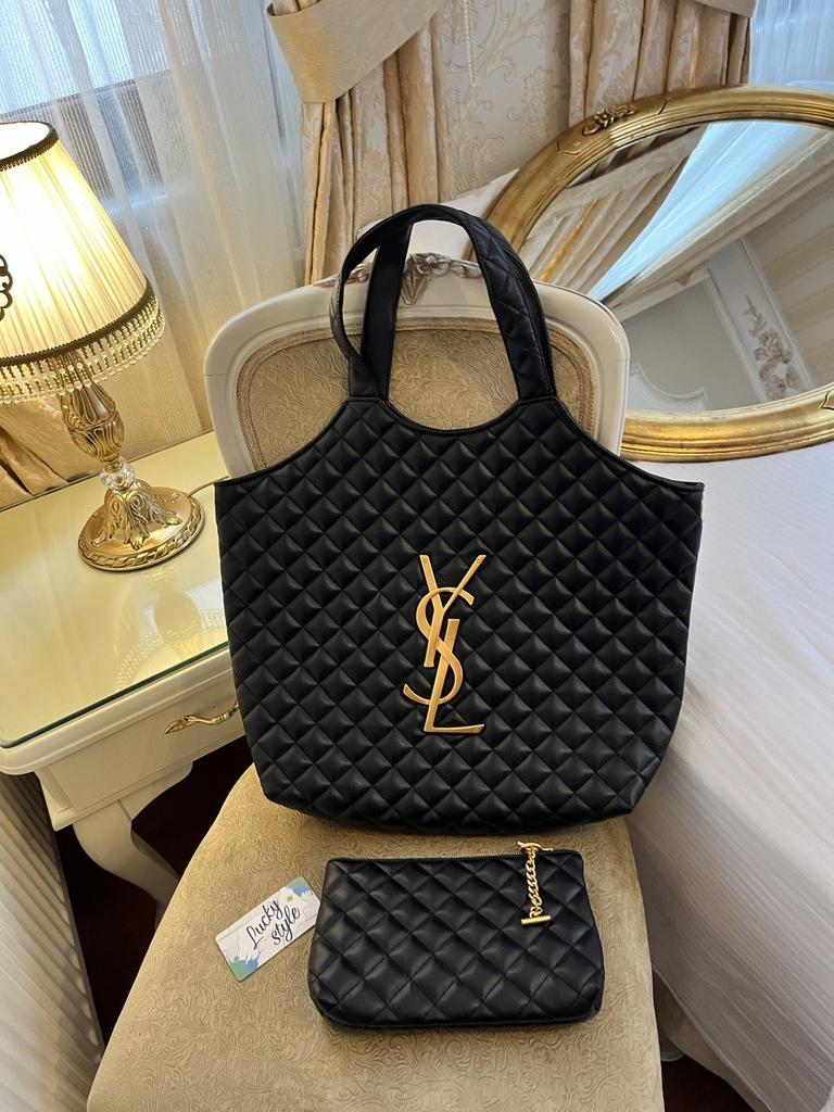 Yves Saint Laurent icare maxi shopping bag черная 241421