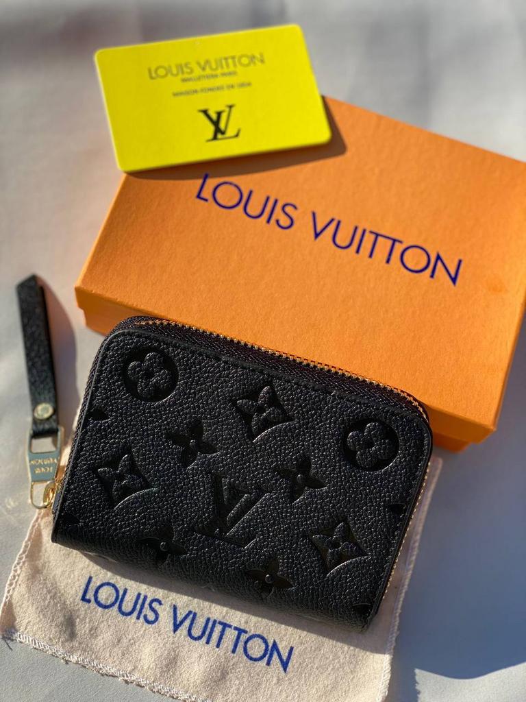 Louis Vuitton Zippy coin purpse кошелек черный  натуральная кожа+бренд упаковка 42135566