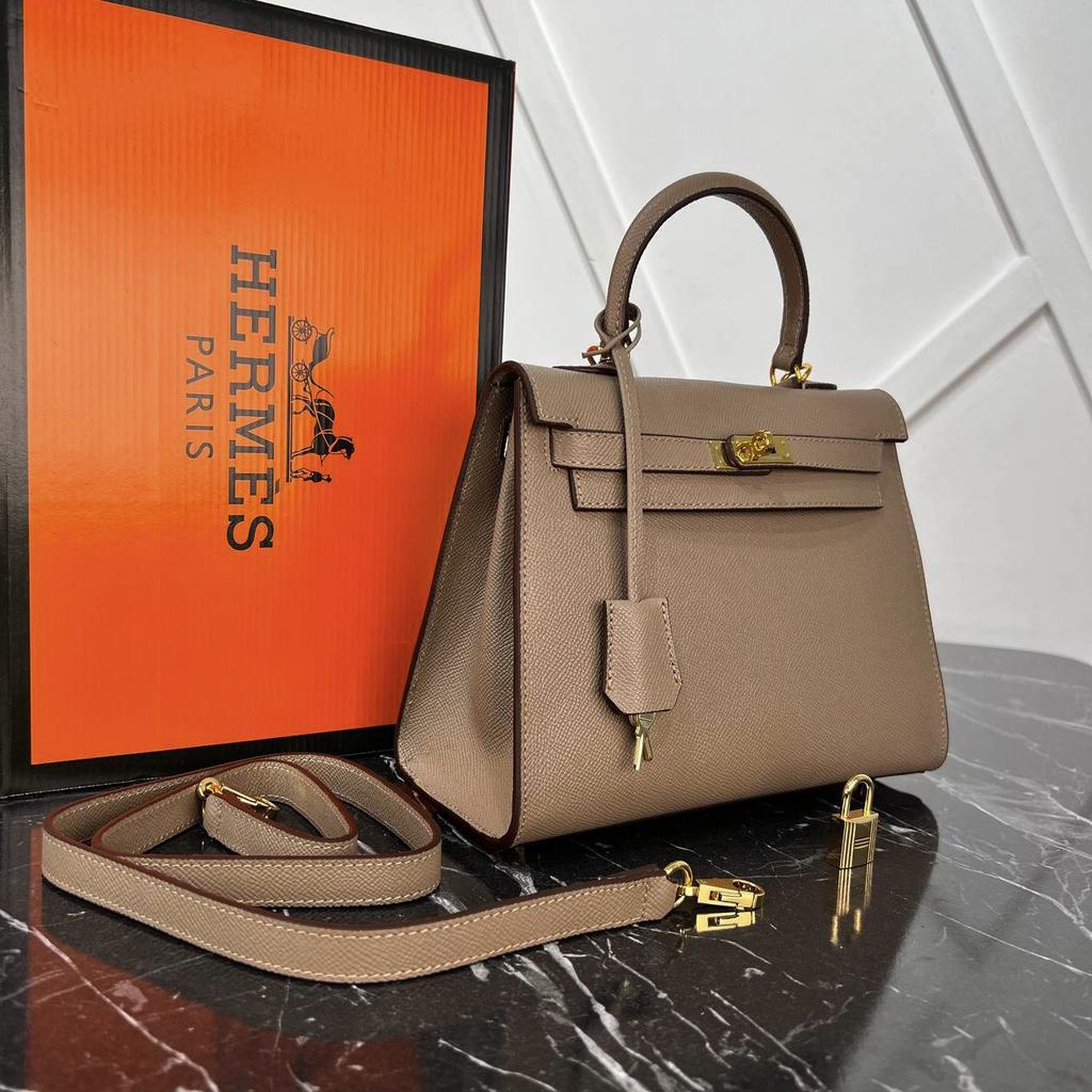 Hermes бежевая  25 см золото 8845